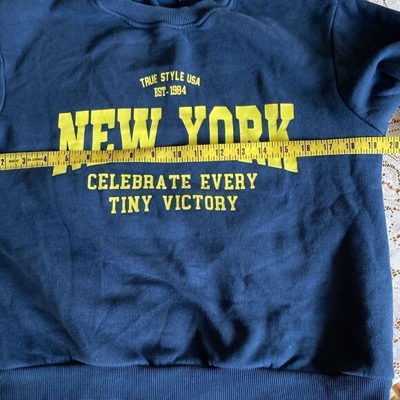 Zara Graphic Design Positive Vibe Crewneck Sweatshirt Size Small - Picture 8 of 9